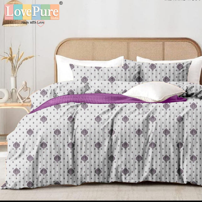 MITHAS KING FITTED (DURABLE ELASTIC) BEDSHEET WITH 2 KINGSIZE PILLOW COVERS (1+2)(FITS UPTO 10 INCHES MATTRESS)