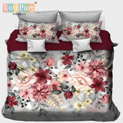 RAJGHARNA 7D DIGITAL PANEL PRINT DOUBLE(90*100) PREMIUM COLLECTION WITH 2 PILLOW COVERS(1+2)