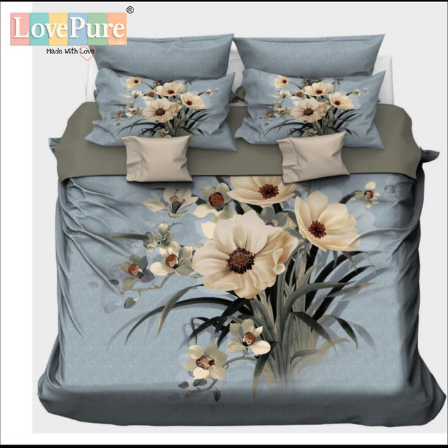 RAJGHARNA 7D DIGITAL PANEL PRINT DOUBLE(90*100) PREMIUM COLLECTION WITH 2 PILLOW COVERS(1+2)