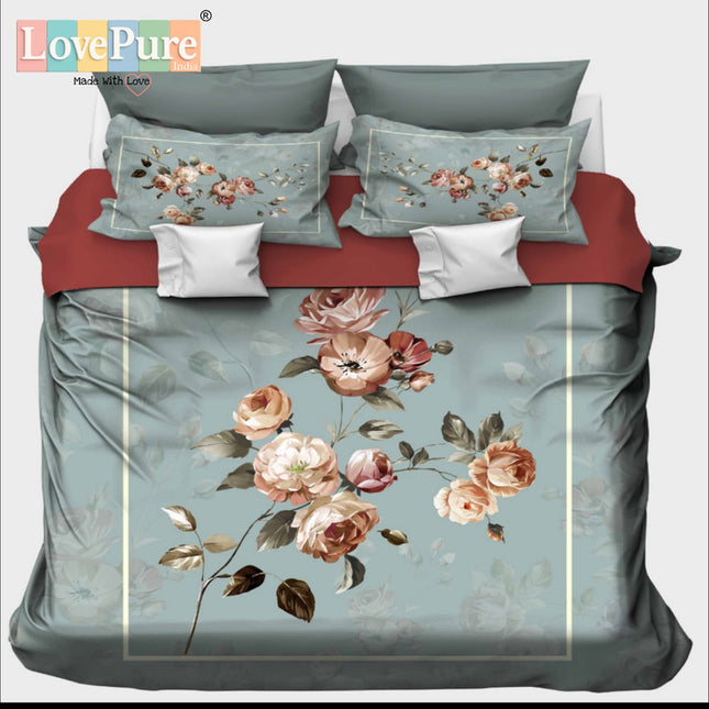 RAJGHARNA 7D DIGITAL PANEL PRINT DOUBLE(90*100) PREMIUM COLLECTION WITH 2 PILLOW COVERS(1+2)
