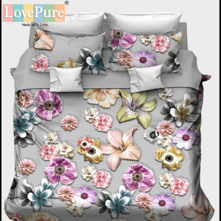 RAJGHARNA 7D DIGITAL PANEL PRINT DOUBLE(90*100) PREMIUM COLLECTION WITH 2 PILLOW COVERS(1+2)