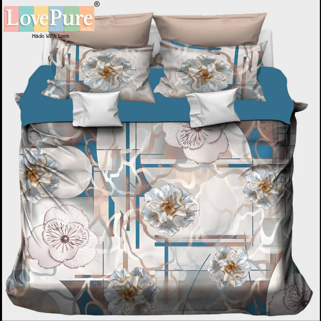 RAJGHARNA 7D DIGITAL PANEL PRINT DOUBLE(90*100) PREMIUM COLLECTION WITH 2 PILLOW COVERS(1+2)