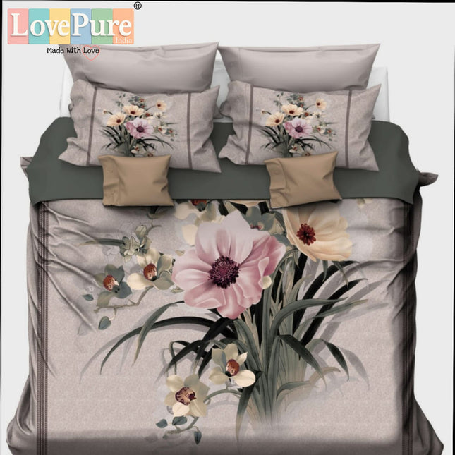 RAJGHARNA 7D DIGITAL PANEL PRINT DOUBLE(90*100) PREMIUM COLLECTION WITH 2 PILLOW COVERS(1+2)