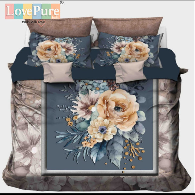 RAJGHARNA 7D DIGITAL PANEL PRINT DOUBLE(90*100) PREMIUM COLLECTION WITH 2 PILLOW COVERS(1+2)