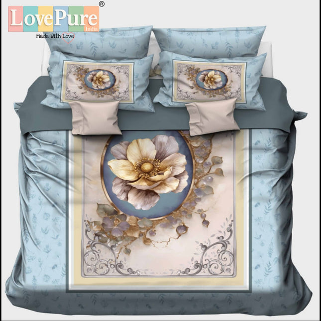 RAJGHARNA 7D DIGITAL PANEL PRINT DOUBLE(90*100) PREMIUM COLLECTION WITH 2 PILLOW COVERS(1+2)