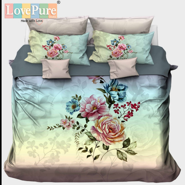 RAJGHARNA 7D DIGITAL PANEL PRINT DOUBLE(90*100) PREMIUM COLLECTION WITH 2 PILLOW COVERS(1+2)