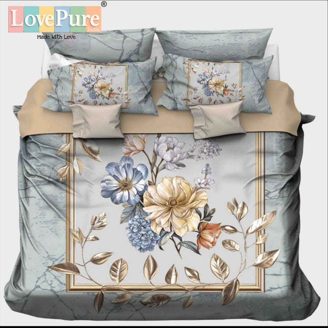 RAJGHARNA 7D DIGITAL PANEL PRINT DOUBLE(90*100) PREMIUM COLLECTION WITH 2 PILLOW COVERS(1+2)