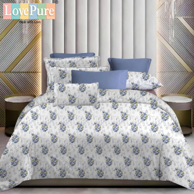 WHITE LILY KING FITTED (DURABLE ELASTIC) BEDSHEET WITH 2 KINGSIZE PILLOW COVERS (1+2)(FITS UPTO 10 INCHES MATTRESS)