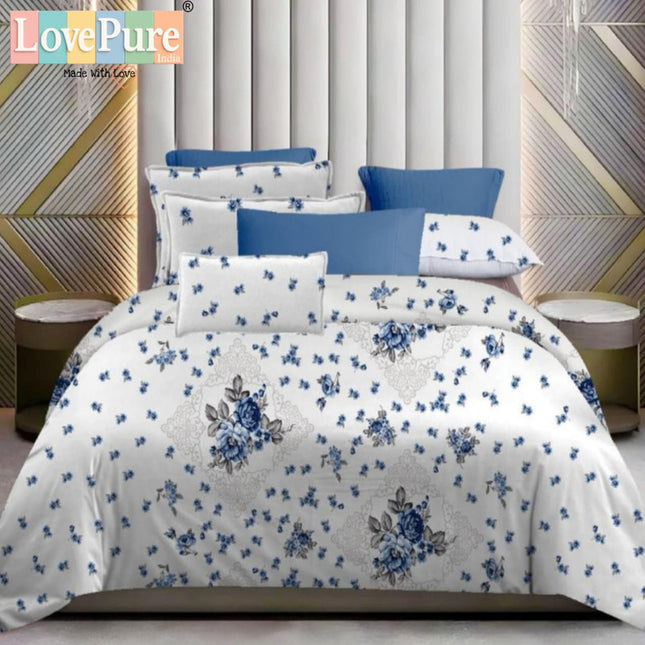 WHITE LILY KING FITTED (DURABLE ELASTIC) BEDSHEET WITH 2 KINGSIZE PILLOW COVERS (1+2)(FITS UPTO 10 INCHES MATTRESS)