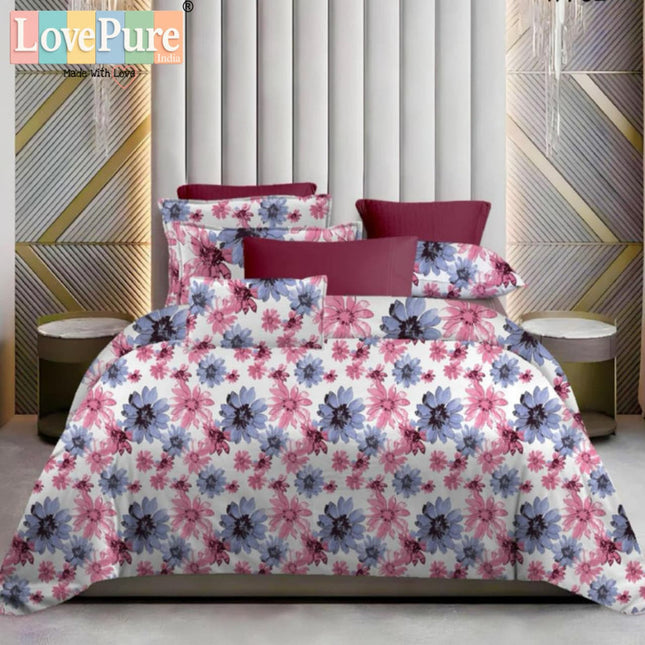 WHITE LILY KING FITTED (DURABLE ELASTIC) BEDSHEET WITH 2 KINGSIZE PILLOW COVERS (1+2)(FITS UPTO 10 INCHES MATTRESS)