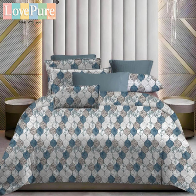 WHITE LILY KING FITTED (DURABLE ELASTIC) BEDSHEET WITH 2 KINGSIZE PILLOW COVERS (1+2)(FITS UPTO 10 INCHES MATTRESS)