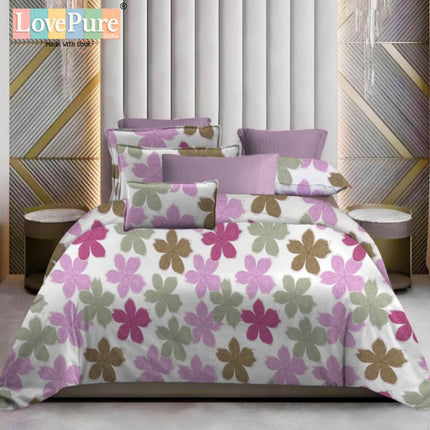 WHITE LILY KING FITTED (DURABLE ELASTIC) BEDSHEET WITH 2 KINGSIZE PILLOW COVERS (1+2)(FITS UPTO 10 INCHES MATTRESS)