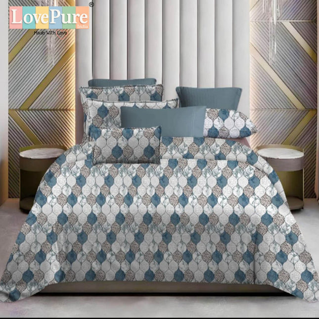 WHITE LILY KING FITTED (DURABLE ELASTIC) BEDSHEET WITH 2 KINGSIZE PILLOW COVERS (1+2)(FITS UPTO 10 INCHES MATTRESS)