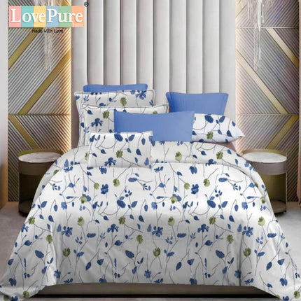 WHITE LILY KING FITTED (DURABLE ELASTIC) BEDSHEET WITH 2 KINGSIZE PILLOW COVERS (1+2)(FITS UPTO 10 INCHES MATTRESS)