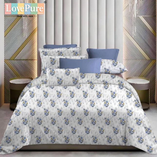 WHITE LILY KING FITTED (DURABLE ELASTIC) BEDSHEET WITH 2 KINGSIZE PILLOW COVERS (1+2)(FITS UPTO 10 INCHES MATTRESS)