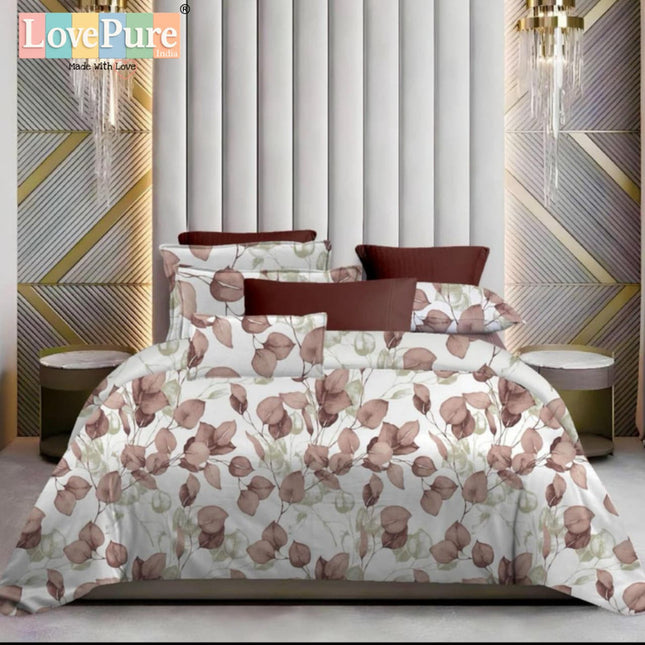 WHITE LILY KING FITTED (DURABLE ELASTIC) BEDSHEET WITH 2 KINGSIZE PILLOW COVERS (1+2)(FITS UPTO 10 INCHES MATTRESS)