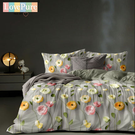 ROSELIA LUXE DOUBLE PREMIUM 90*100 BEDSHEET SET(1+2) WITH 2 PILLOW COVERS