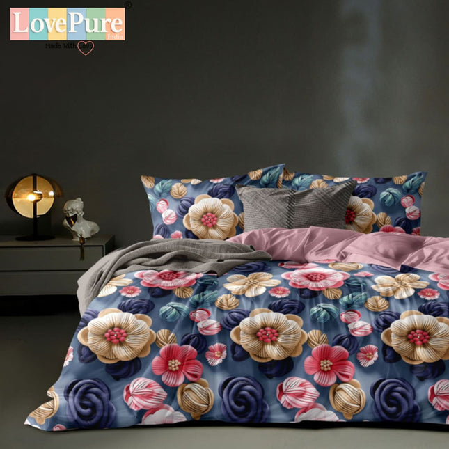 ROSELIA LUXE KINGSIZE PREMIUM 108*108 BEDSHEET (1+2) WITH 2 PILLOW COVERS (BEST SELLING)
