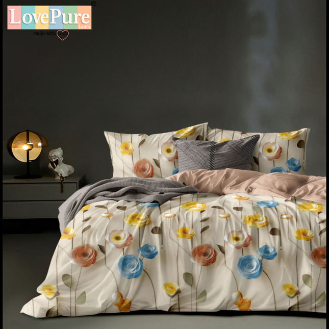 ROSELIA LUXE KINGSIZE PREMIUM 108*108 BEDSHEET (1+2) WITH 2 PILLOW COVERS (BEST SELLING)