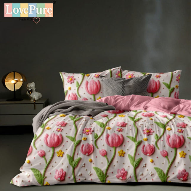 ROSELIA LUXE KINGSIZE PREMIUM 108*108 BEDSHEET (1+2) WITH 2 PILLOW COVERS (BEST SELLING)