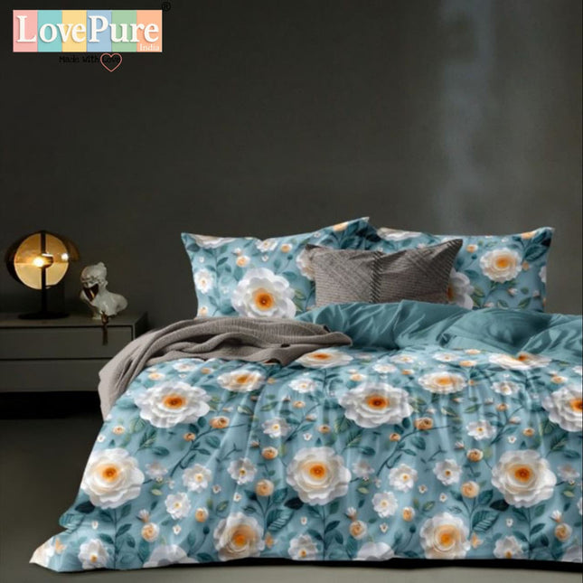 ROSELIA LUXE KINGSIZE PREMIUM 108*108 BEDSHEET (1+2) WITH 2 PILLOW COVERS (BEST SELLING)