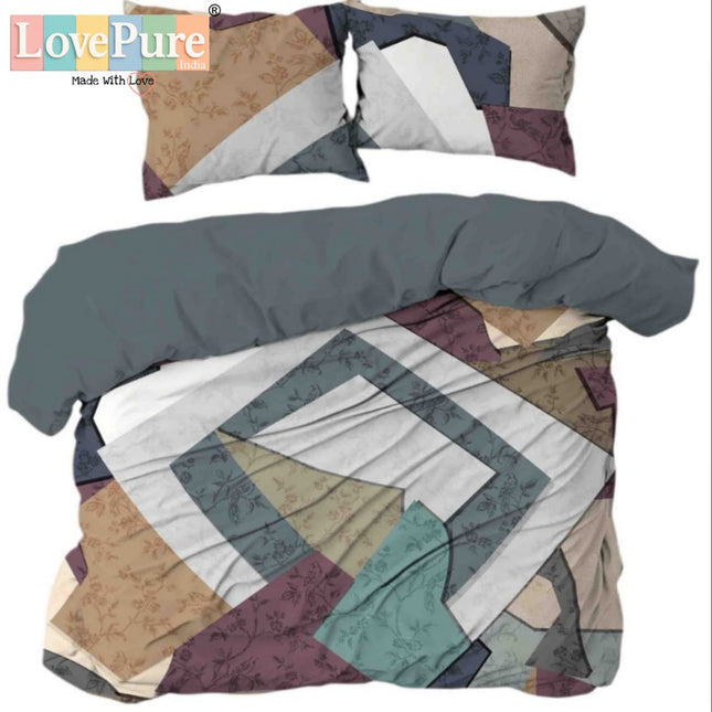 RAJGHARNA 7D DIGITAL PANEL PRINT DOUBLE(90*100) PREMIUM COLLECTION WITH 2 PILLOW COVERS(1+2)