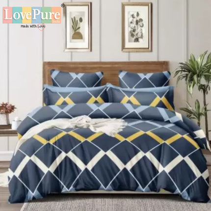 SPADE KING FITTED (DURABLE ELASTIC) BEDSHEET WITH 2 KINGSIZE PILLOW COVERS (1+2)(FITS UPTO 10 INCHES MATTRESS)