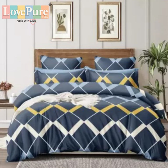 SPADE KING FITTED (DURABLE ELASTIC) BEDSHEET WITH 2 KINGSIZE PILLOW COVERS (1+2)(FITS UPTO 10 INCHES MATTRESS)