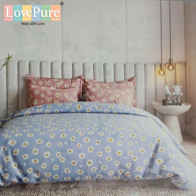 FANTASY KING FITTED (DURABLE ELASTIC) BEDSHEET WITH 2 KINGSIZE PILLOW COVERS (1+2)(FITS UPTO 10 INCHES MATTRESS)