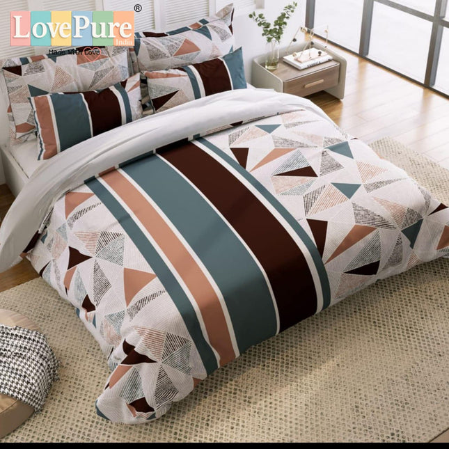 FANTASY KING FITTED (DURABLE ELASTIC) BEDSHEET WITH 2 KINGSIZE PILLOW COVERS (1+2)(FITS UPTO 10 INCHES MATTRESS)