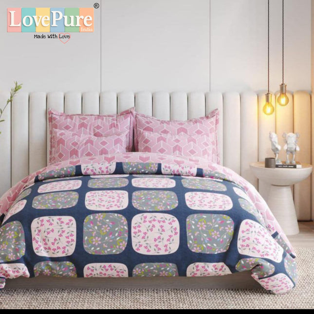 FANTASY KING FITTED (DURABLE ELASTIC) BEDSHEET WITH 2 KINGSIZE PILLOW COVERS (1+2)(FITS UPTO 10 INCHES MATTRESS)