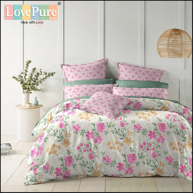 FANTASY KING FITTED (DURABLE ELASTIC) BEDSHEET WITH 2 KINGSIZE PILLOW COVERS (1+2)(FITS UPTO 10 INCHES MATTRESS)