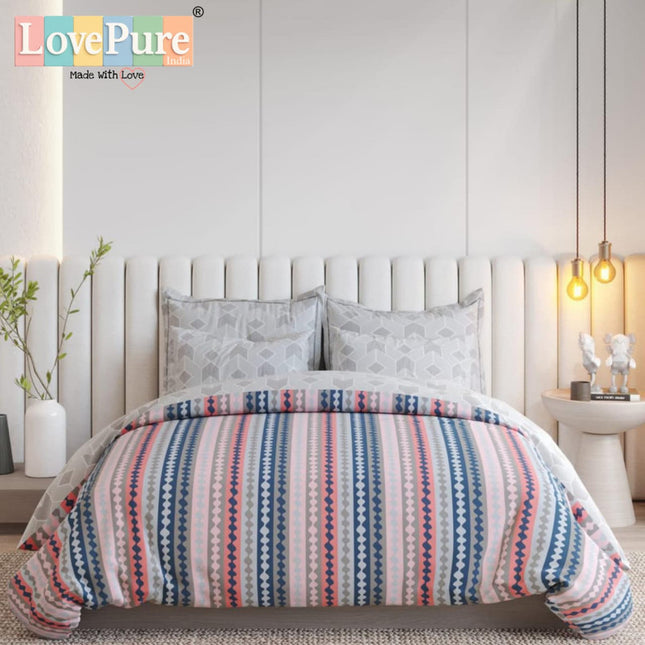 FANTASY KING FITTED (DURABLE ELASTIC) BEDSHEET WITH 2 KINGSIZE PILLOW COVERS (1+2)(FITS UPTO 10 INCHES MATTRESS)