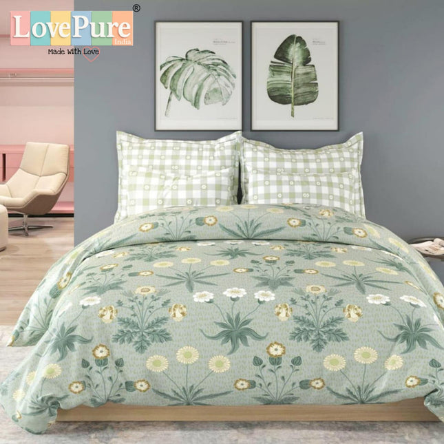 FANTASY KING FITTED (DURABLE ELASTIC) BEDSHEET WITH 2 KINGSIZE PILLOW COVERS (1+2)(FITS UPTO 10 INCHES MATTRESS)