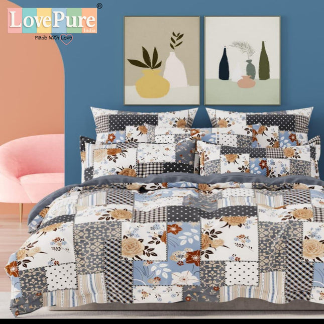 SPARKLE KING FITTED (DURABLE ELASTIC) BEDSHEET WITH 2 KINGSIZE PILLOW COVERS (1+2)(FITS UPTO 10 INCHES MATTRESS)