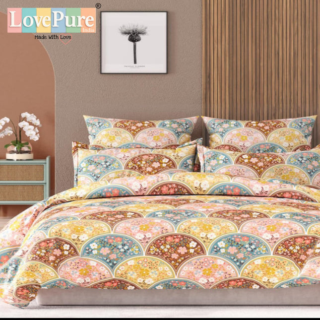SPARKLE DOUBLE PREMIUM 90*100 BEDSHEET SET(1+2) WITH 2 PILLOW COVERS
