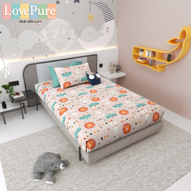 JOY 300TC 100% PURE COTTON PREMIUM SINGLE (60*90) BEDSHEET (1+1)