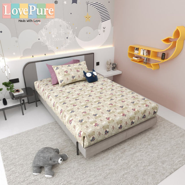 JOY 300TC 100% PURE COTTON PREMIUM SINGLE (60*90) BEDSHEET (1+1)