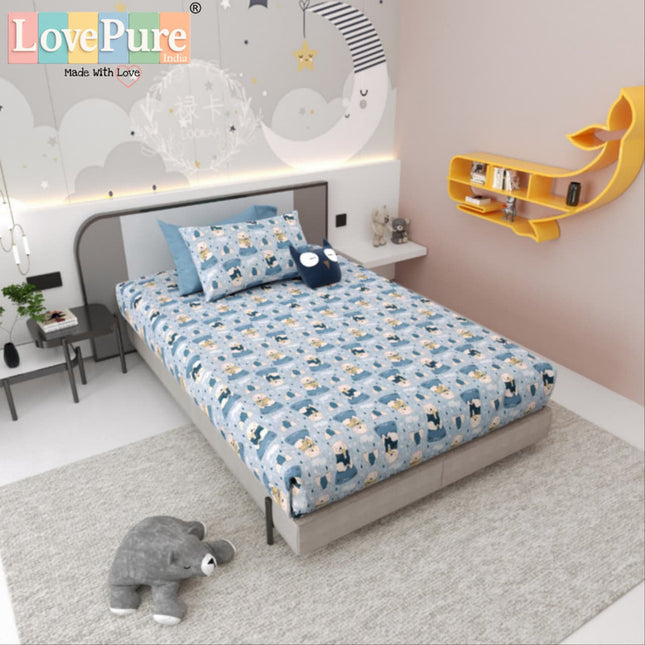 JOY 300TC 100% PURE COTTON PREMIUM SINGLE (60*90) BEDSHEET (1+1)