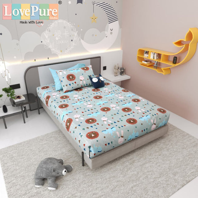JOY 300TC 100% PURE COTTON PREMIUM SINGLE (60*90) BEDSHEET (1+1)