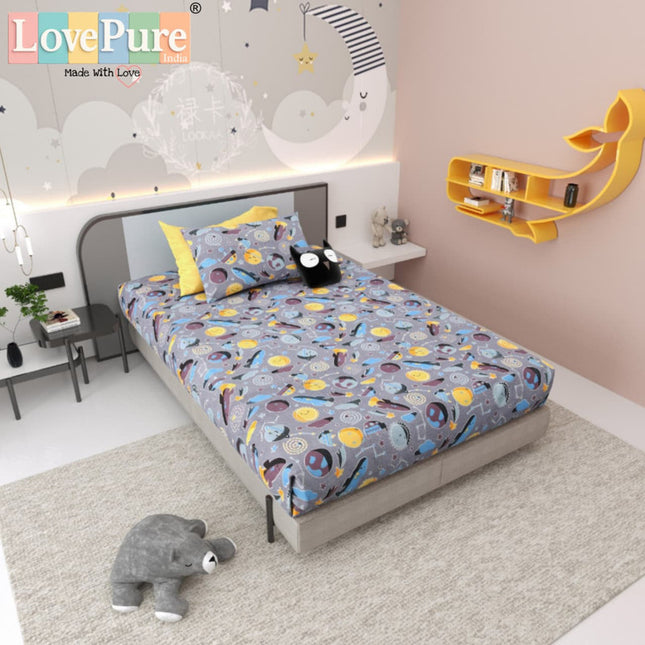 JOY 300TC 100% PURE COTTON PREMIUM SINGLE (60*90) BEDSHEET (1+1)
