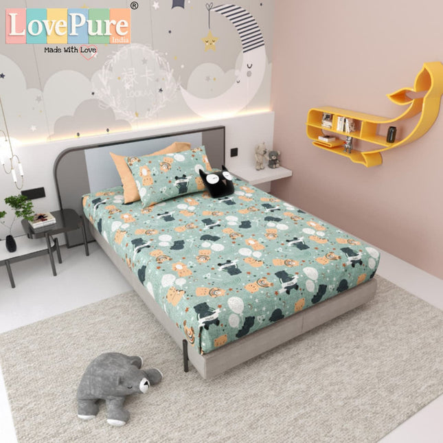JOY 300TC 100% PURE COTTON PREMIUM SINGLE (60*90) BEDSHEET (1+1)
