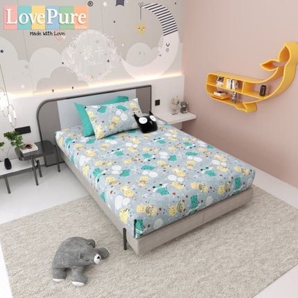 JOY 300TC 100% PURE COTTON PREMIUM KING (100*108) BEDSHEET (1+2)