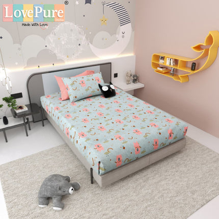 JOY 300TC 100% PURE COTTON PREMIUM SINGLE (60*90) BEDSHEET (1+1)