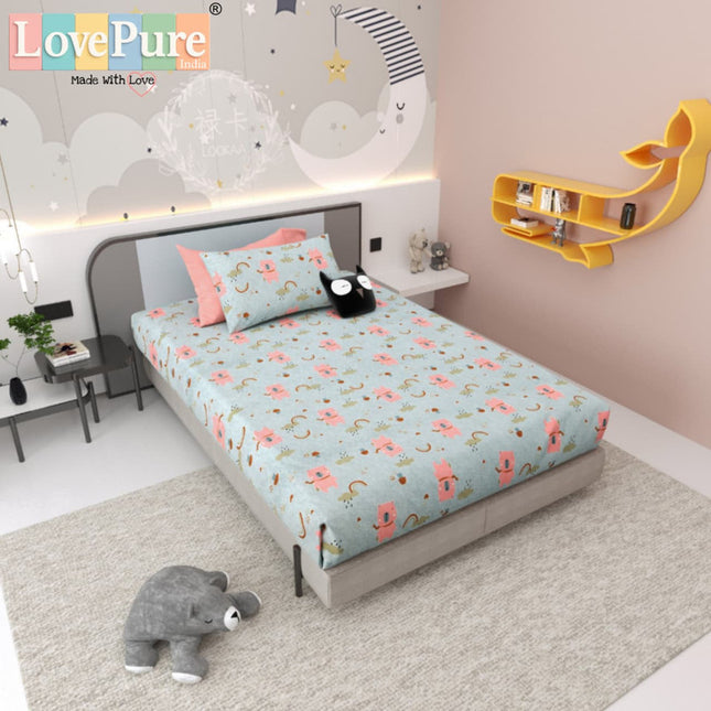 JOY 300TC 100% PURE COTTON PREMIUM SINGLE (60*90) BEDSHEET (1+1)