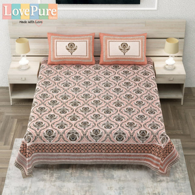 COTTON BEAUTY 300TC ULTRASOFT 100% PURE ORGANIC COTTON KING SIZE BEDSHEET WITH 2 PILLOW COVERS