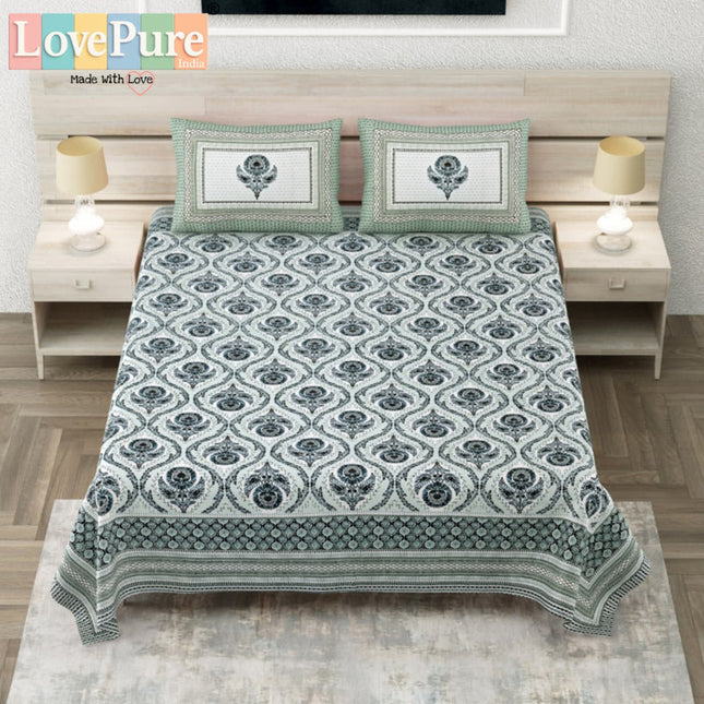 COTTON BEAUTY 300TC ULTRASOFT 100% PURE ORGANIC COTTON KING SIZE BEDSHEET WITH 2 PILLOW COVERS
