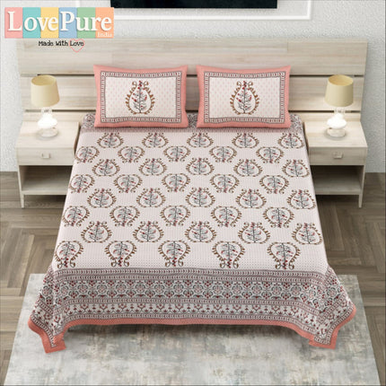 COTTON BEAUTY 300TC ULTRASOFT 100% PURE ORGANIC COTTON KING SIZE BEDSHEET WITH 2 PILLOW COVERS