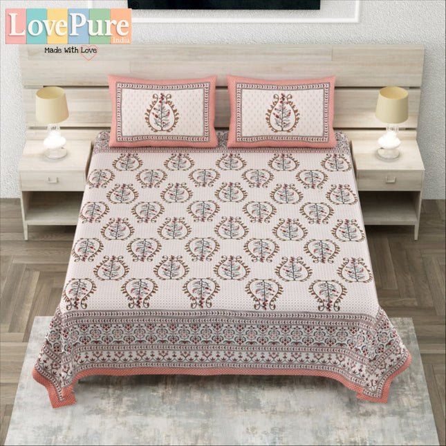COTTON BEAUTY 300TC ULTRASOFT 100% PURE ORGANIC COTTON KING SIZE BEDSHEET WITH 2 PILLOW COVERS