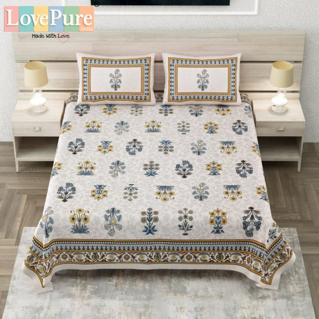 COTTON BEAUTY 300TC ULTRASOFT 100% PURE ORGANIC COTTON KING SIZE BEDSHEET WITH 2 PILLOW COVERS